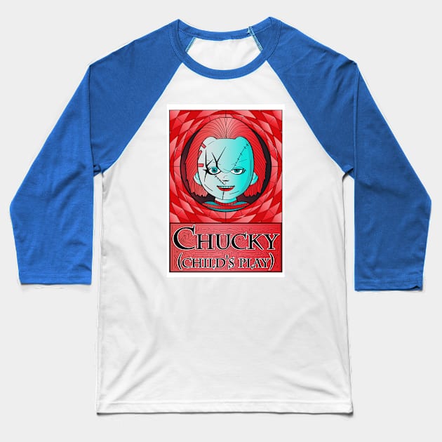 Horror Icons - Chucky Baseball T-Shirt by Anton Sever